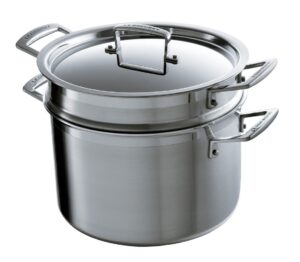 le creuset tri-ply stainless steel 7-1/2-quart pasta multi-pot with insert