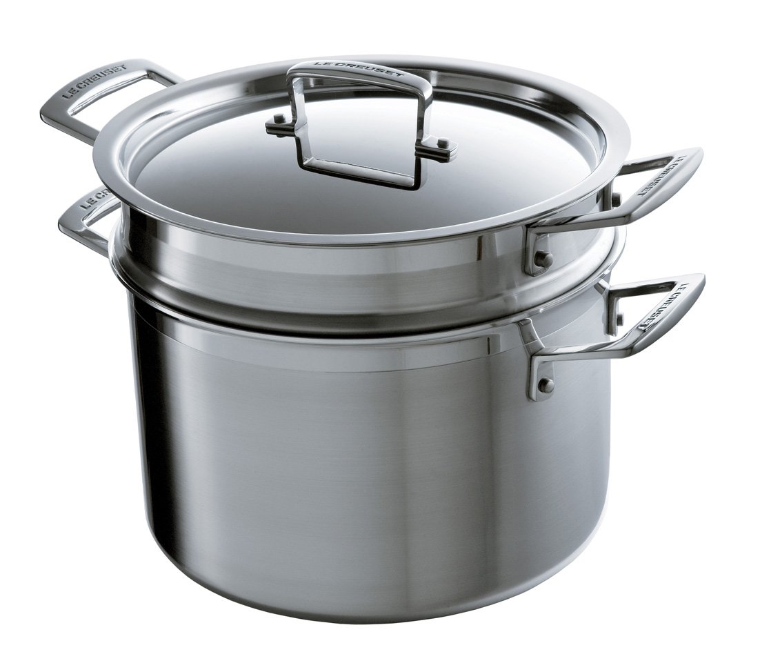 Le Creuset Tri-Ply Stainless Steel 7-1/2-Quart Pasta Multi-Pot with Insert