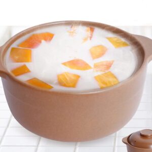 Angoily Ceramic Stew Pot Japanese Clay Pot Hot Pot Clay Pots Earthenware Clay Pot Retro Japanese Style Clay Casserole Household 1. 2L