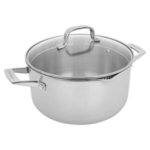 henckels clad h3 6-qt dutch oven, induction pot, stainless steel, durable and easy to clean
