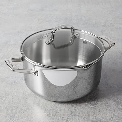 HENCKELS Clad H3 6-qt Dutch Oven, Induction Pot, Stainless Steel, Durable and Easy to clean