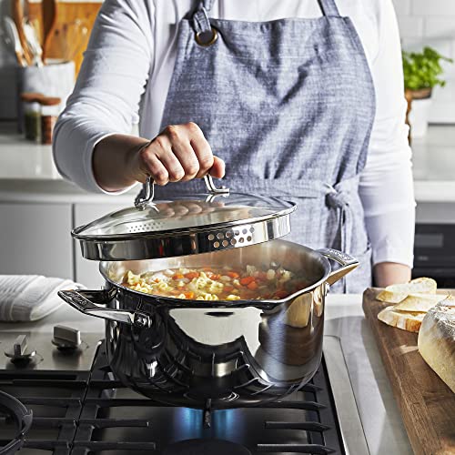 HENCKELS Clad H3 6-qt Dutch Oven, Induction Pot, Stainless Steel, Durable and Easy to clean