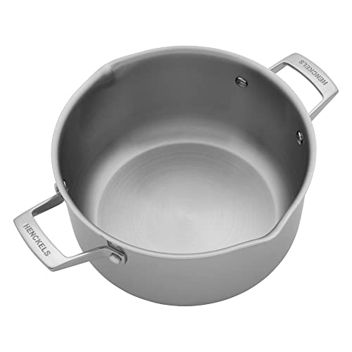 HENCKELS Clad H3 6-qt Dutch Oven, Induction Pot, Stainless Steel, Durable and Easy to clean