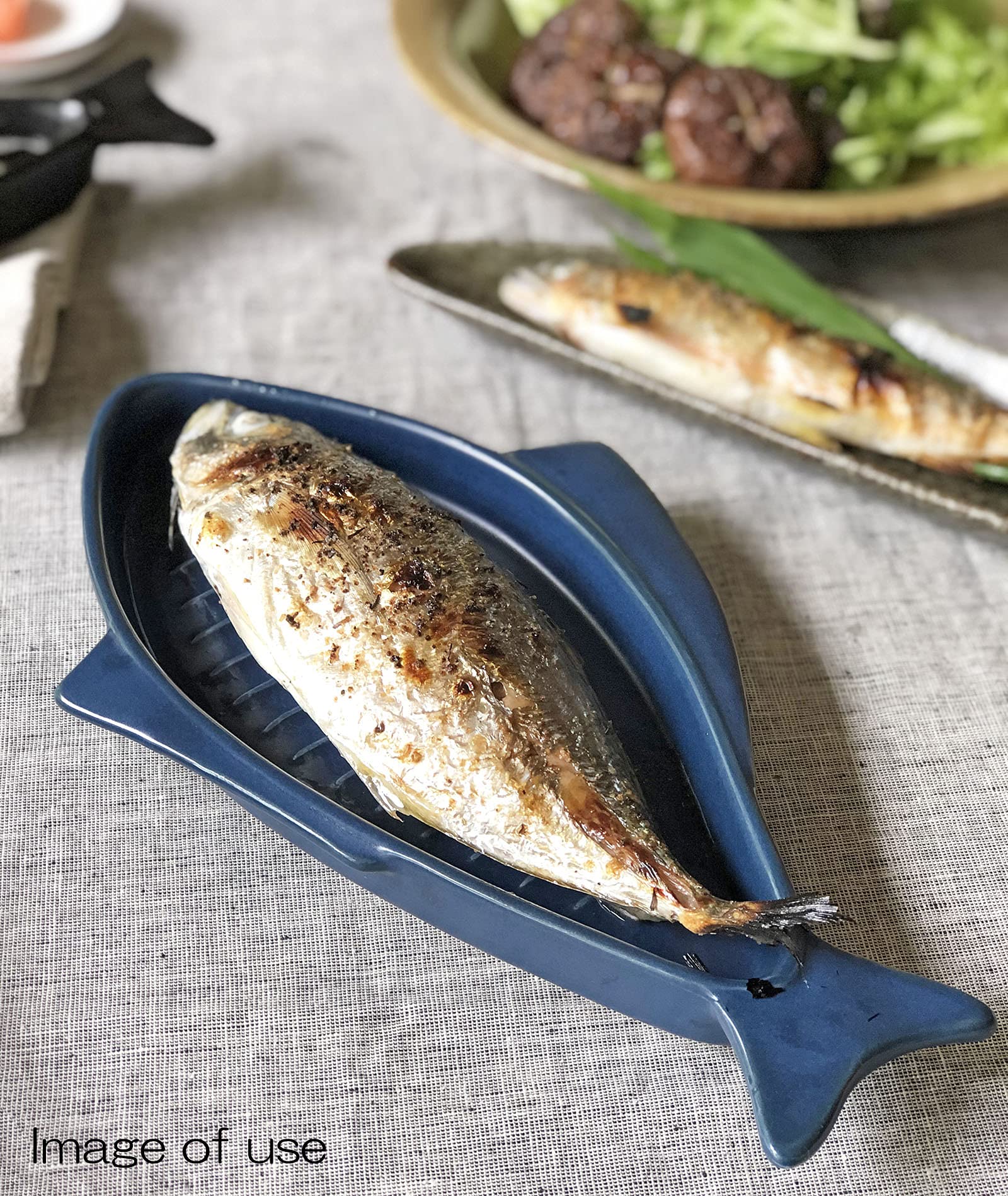 Saji Pottery 10-814 Banko Ware Grill Plate, Bakeware Dish, Oven Safe, Approx. 11.0 x 6.3 inches (28 x 16 cm), Fish Griller, Dark Blue, Made in Japan