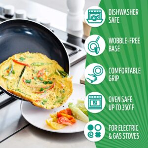 GreenLife 11" Griddle Pan + 12" Frying Pan Bundle | Healthy Ceramic Nonstick Cookware | PFAS-Free