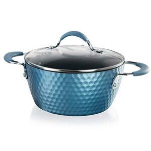 nutrichef durable non-stick cooking pot - high-qualified kitchen cookware with see-through tempered glass lids, 2.1 quarts, works with model: nccw11bd), one size, blue - nutrichef prtnccw11bdcp