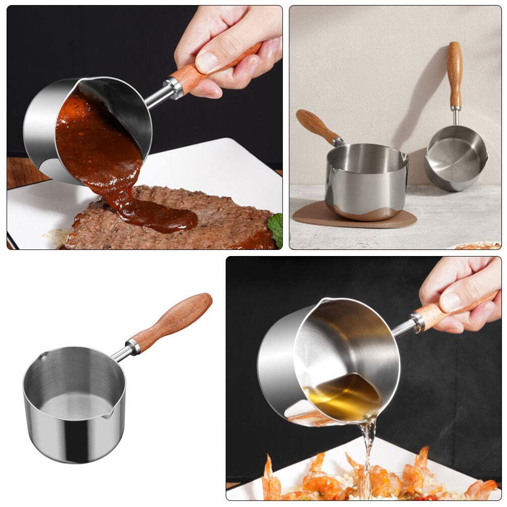 CALLARON Metal Milk Pot Saucepan Boiler Pot Nonstick Boiling Egg Pot with Handle for Melting Chocolate Wax Candy Candle Making