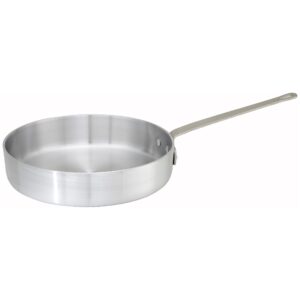 winware aset-5 professional 5 quart aluminum saute pan, silver