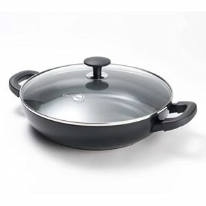 greenpan smartshape healthy ceramic nonstick, 11" everyday pan with lid, pfas-free, dishwasher safe, black