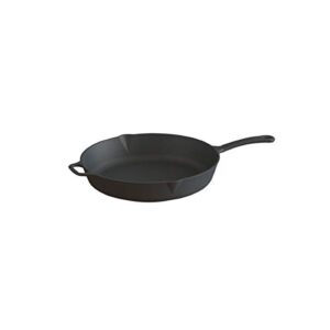 libaneza cast iron gourmet black skillet 11,8 inch all stove/oven safe, indoor/outdoor use bbq/pit use