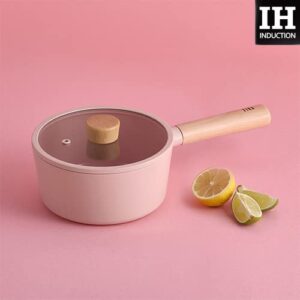 NEOFLAM FIKA 1.7QT Sauce Pot | Peach Color Edition | Made in Korea (7" / 18cm)