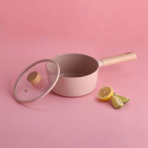 NEOFLAM FIKA 1.7QT Sauce Pot | Peach Color Edition | Made in Korea (7" / 18cm)