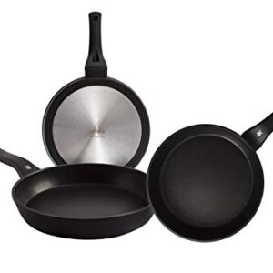 WMF Permadur Premium Set of 3 Stainless Steel Frying Pans 20, 24 and 28 cm with Non-Stick for All Cookers Including Induction