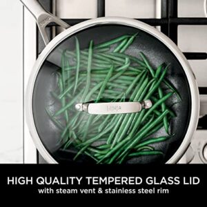 Ninja ZEROSTICK Premium Cookware 26cm Sauté Pan with Glass Lid, Long Lasting, Non-Stick, Hard Anodised Aluminium, Induction Compatible, Oven Safe to 260°C, Grey C30126UK