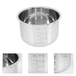 Zerodeko Power Cooker Replacement Inner Pot Non-Stick Interior Stainless Steel Inner Cooking Pot Pressure Cooker Inner Pot for Power Pressure Cooker Rice Cooker 4L