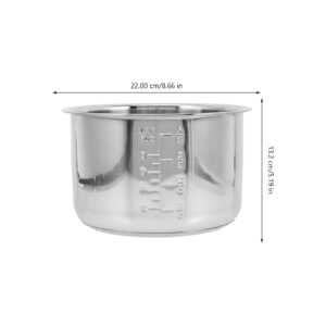 Zerodeko Power Cooker Replacement Inner Pot Non-Stick Interior Stainless Steel Inner Cooking Pot Pressure Cooker Inner Pot for Power Pressure Cooker Rice Cooker 4L