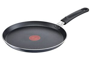 tefal c38510 xl force crepe pan 25 cm | non-stick coating | heavy duty | thermal signal | diffusion base pan base | extra wide shape | sturdy handle | black