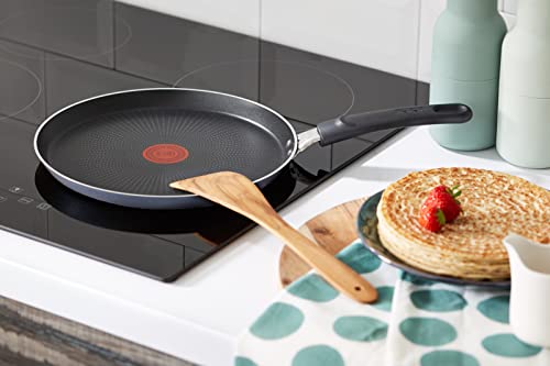 Tefal C38510 XL Force Crepe Pan 25 cm | Non-Stick Coating | Heavy Duty | Thermal Signal | Diffusion Base Pan Base | Extra Wide Shape | Sturdy Handle | Black