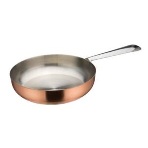 Tiger Chef Small Copper Pot Set- 5.5 inch Egg Pan, 28 Ounce Sauce Pan (.875 Quart), 10 Ounce Saucepan (.31 Quart)- Copper Plated Mini Stainless Steel Single Serve Pots for Cooking and Serving