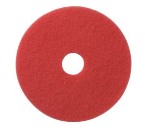 americo buffing pads, 14" diameter, red, 5/carton