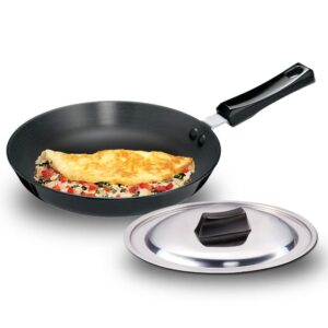 futura hard anodised frying pan with steel lid, 25cm