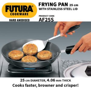 Futura Hard Anodised Frying Pan with Steel Lid, 25cm