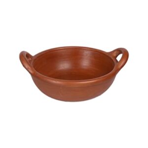 village decor earthen clay cooking pot (capacity : 2.5 ltr / 2500 ml pan)
