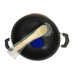 Non-Stick Kadai with Stainless Steel Lid Non-Stick Cookware Aluminium Non-Stick Kadai with Scrubber & Paddle Deep Fry Kadai