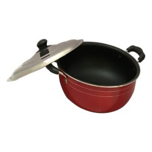 Non-Stick Kadai with Stainless Steel Lid Non-Stick Cookware Aluminium Non-Stick Kadai with Scrubber & Paddle Deep Fry Kadai