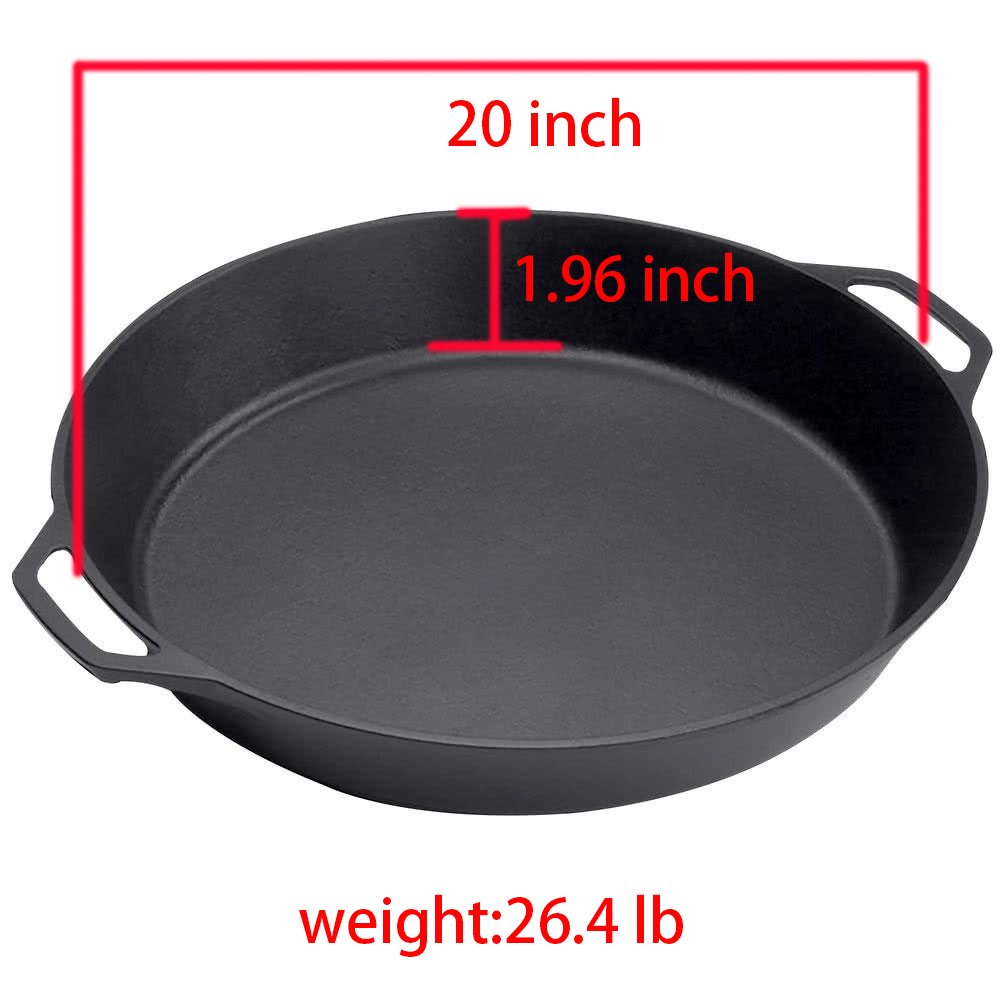 LI-GELISI Oversized Cast Iron Skillet (20 inch)