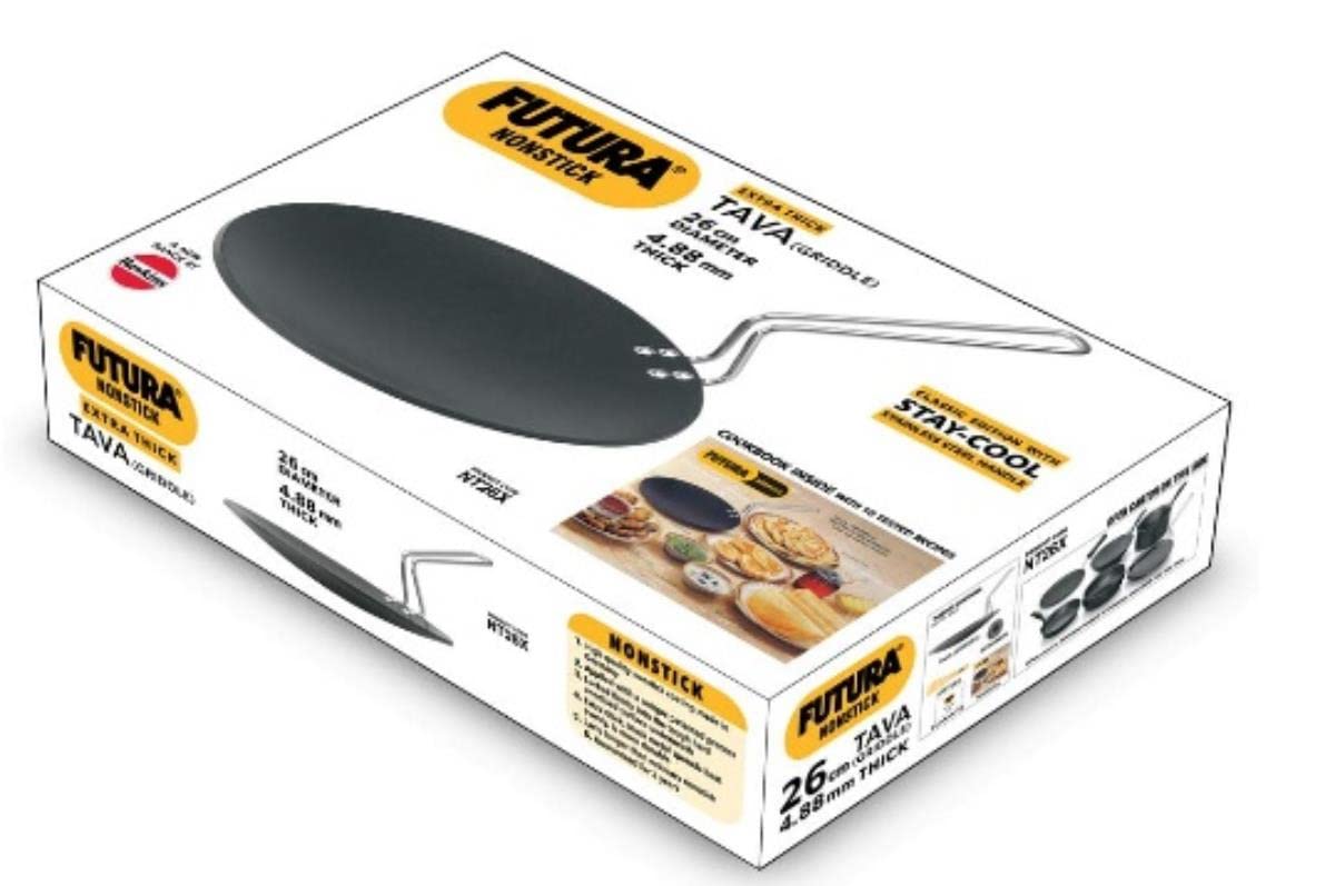 Futura Q50/NT26X Tava Griddle, 10 Inch 4.88mm Thick, Black