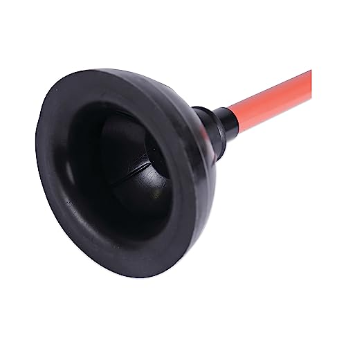 Boardwalk BWK09201EA 18 in. Plastic Handle Toilet Plunger for 5-5/8 in. Bowls - Red/Black