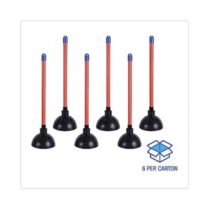 Boardwalk BWK09201EA 18 in. Plastic Handle Toilet Plunger for 5-5/8 in. Bowls - Red/Black