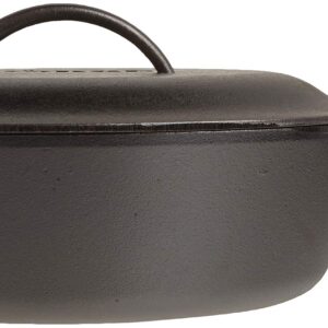 Lodge 5-Quart Pre-Seasoned Cast Iron Deep Skillet and Cover with Red Silicone Hot Handle Holder