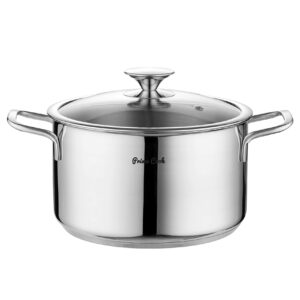 Prime Cook 4.8 qt. 18/10 Stainless Steel Soup Pot with Lid