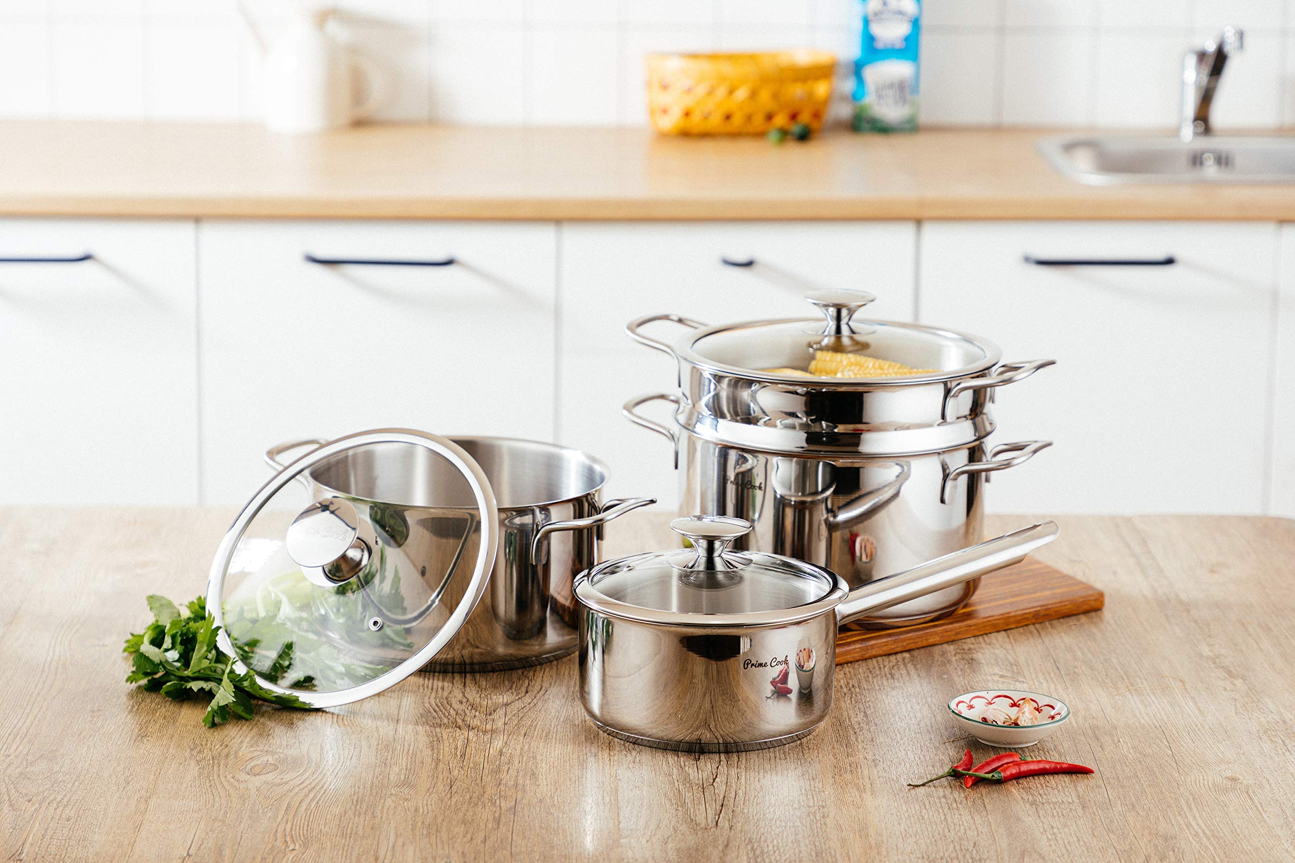 Prime Cook 4.8 qt. 18/10 Stainless Steel Soup Pot with Lid