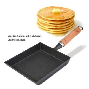 Duokon Omelette Pan Nonstick Egg Pan Mini Frying Pan Iron Omelette Pot Tamagoyaki Wooden Handle