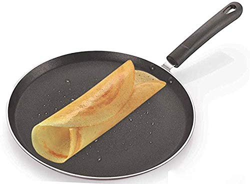 PRC Online Retail Dosa Pan/Non Stick Dosa Tawa Size- 300 mm,Thickness- 2.4mm / dosa tawa/dosa tawa non stick/dosa pan indian/dosa pan non stick,Color : Black and Brown