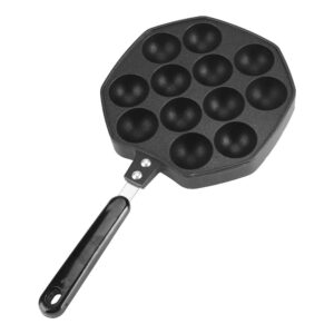 takoyaki grill pan - cast iron takoyaki pan octopus ball plate home cooking baking tools kitchen accessories with 12 holes