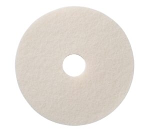 americo polishing pads, 19" diameter, white, 5/carton