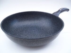 ceramic marble coated cast aluminium non stick wok 26 cm (10 inches) by kw marble ware
