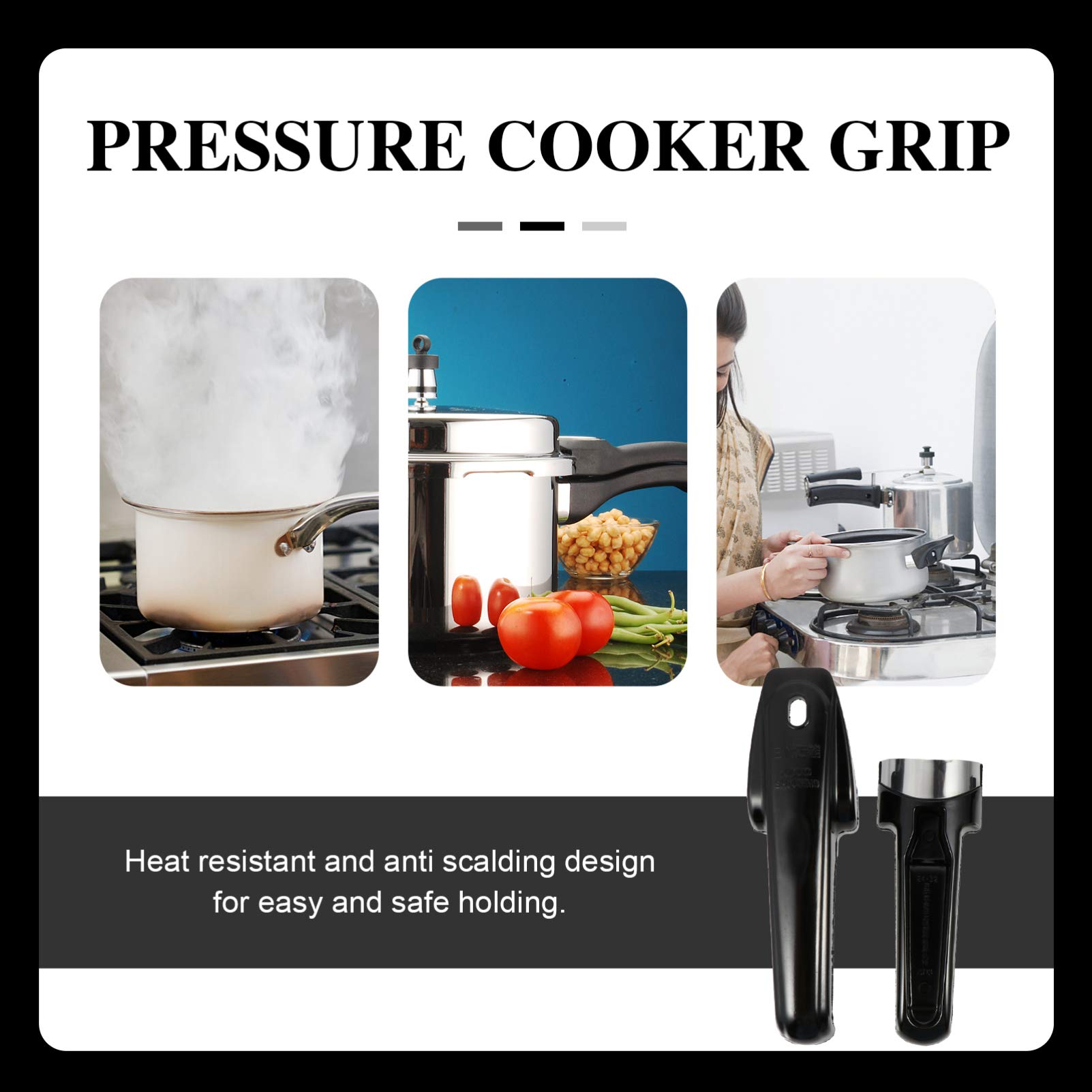 Hemoton Pressure Cooker Body Handle with Screw Nut Replacement Grip Handle for Pressure Pan Cooker Steamer Sauce Pot