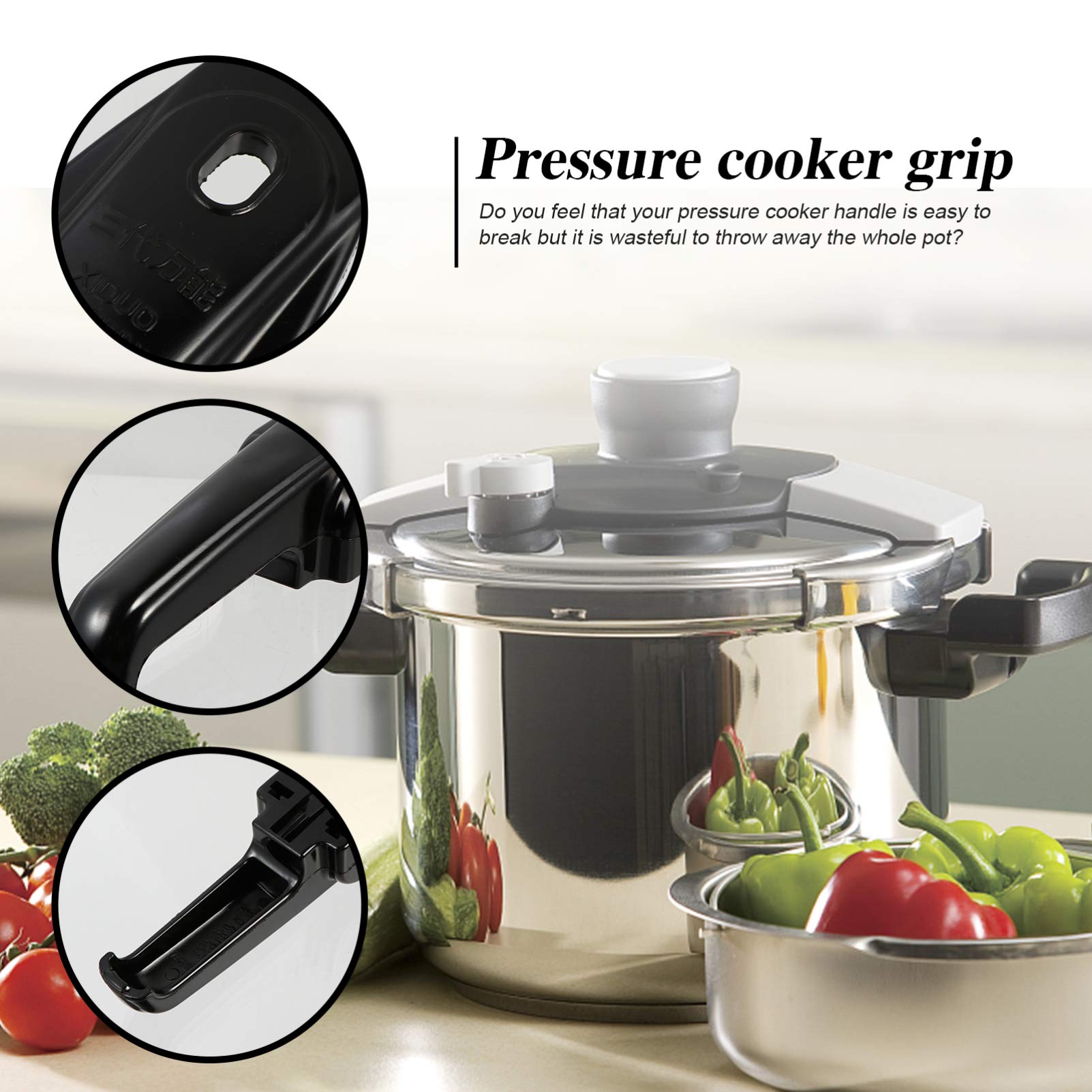 Hemoton Pressure Cooker Body Handle with Screw Nut Replacement Grip Handle for Pressure Pan Cooker Steamer Sauce Pot