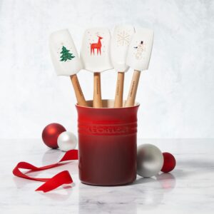 Le Creuset Noël Collection Utensil Crock with Silicone 5pc. Utensil Set, White