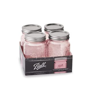 ball jar rose vintage regular mouth quart canning jars, 4-pack, 4 pack