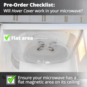 HOVER COVER Magnetic Microwave Cover for Food | Clear Microwave Splatter Cover | Microwave Plate Cover with Steam Vents | Food Grade Dish Cover | BPA-Free | Dishwasher Safe | Black