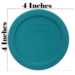 Pyrex 7201-PC 4-Cup Turquoise Plastic Replacement Food Storage Lid, Made in USA - 4 Pack