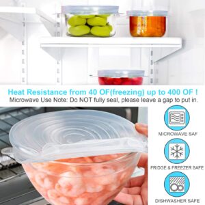 Reusable Premium Silicone Stretch and Seal Lids 14PCS for Food Storage, Flexible Round Silicone Bowl Covers, 7 Different Sizes - Keep Food Fresh, by YXYL