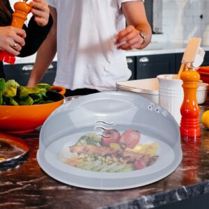 Microwave Splatter Cover for Food Large Microwave Plate Food Cover With Easy Grip Handle Anti-Splatter Lid With Enlarge Perforated Steam Vents,11.5 Inch,BPA Free & Dishwasher Safe