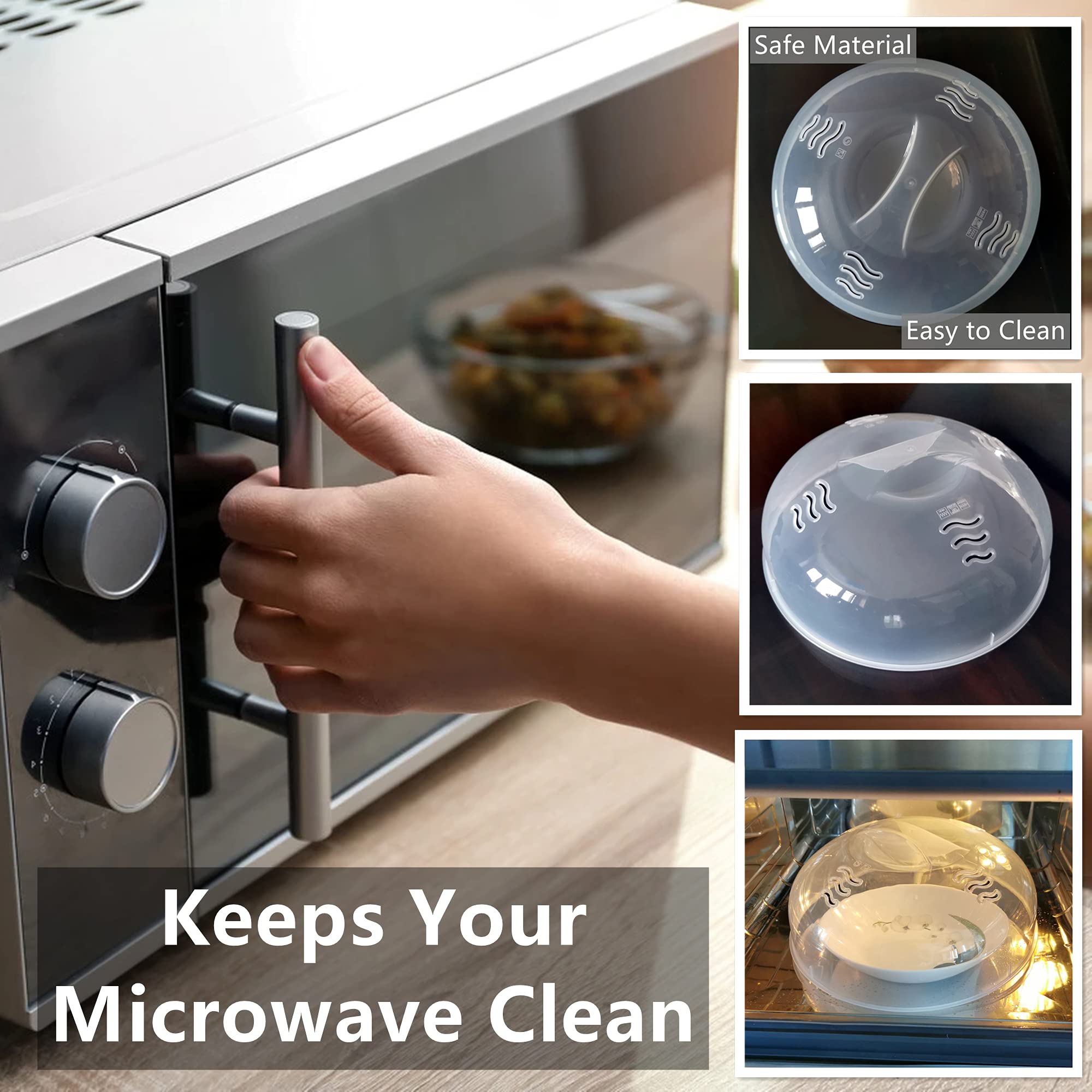 Microwave Splatter Cover for Food Large Microwave Plate Food Cover With Easy Grip Handle Anti-Splatter Lid With Enlarge Perforated Steam Vents,11.5 Inch,BPA Free & Dishwasher Safe